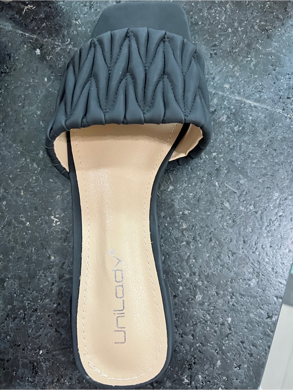 Black Ruched Slide Sandal for Women Size 8.5 NWT